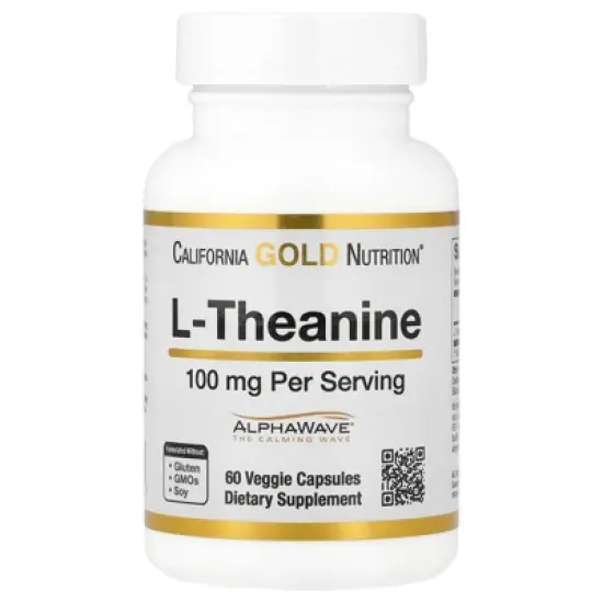 California Gold Nutrition L-Theanine, Featuring AlphaWave&reg;, 100 mg, 60 Veggie Capsules image {5}