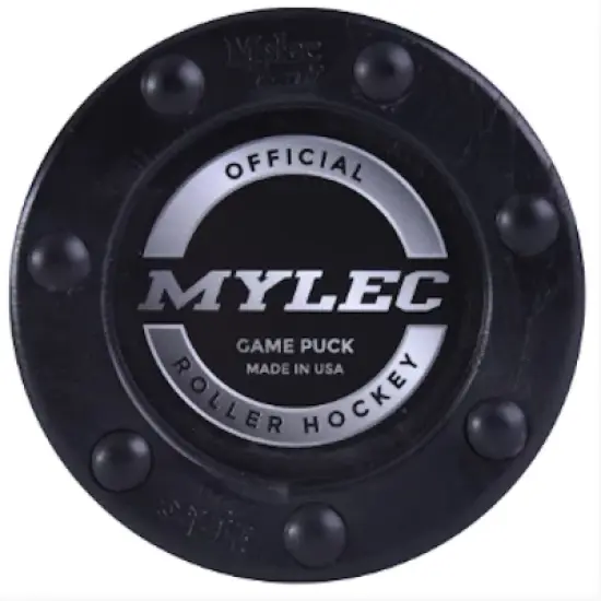 Mylec Official Roller Hockey Game Puck, PVC with Graphite Reinforced Shaft & Nylon Glides image {1}