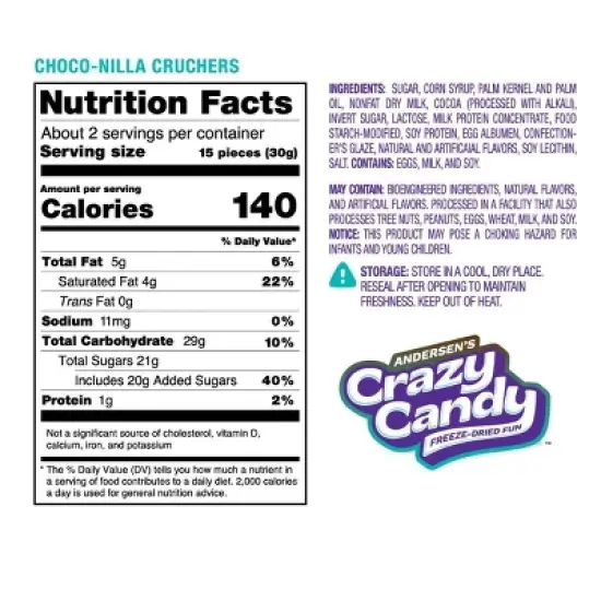 Crazy Candy Freeze Dried Candy - Choco-Nilla Crunch - 2oz image {3}