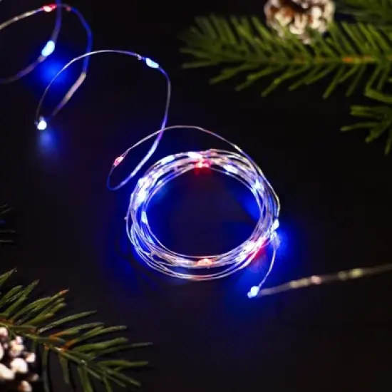 Northlight Patriotic LED Micro Fairy Lights - 17' - Red, White and Blue - Copper Wire - 50ct image {3}