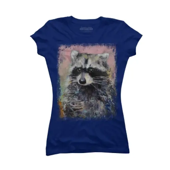 Junior's Design By Humans RACCOON By creese T-Shirt image {4}