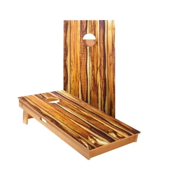 Skips Garage Burnt Wood Cornhole Boards - ACA Star Series image {1}