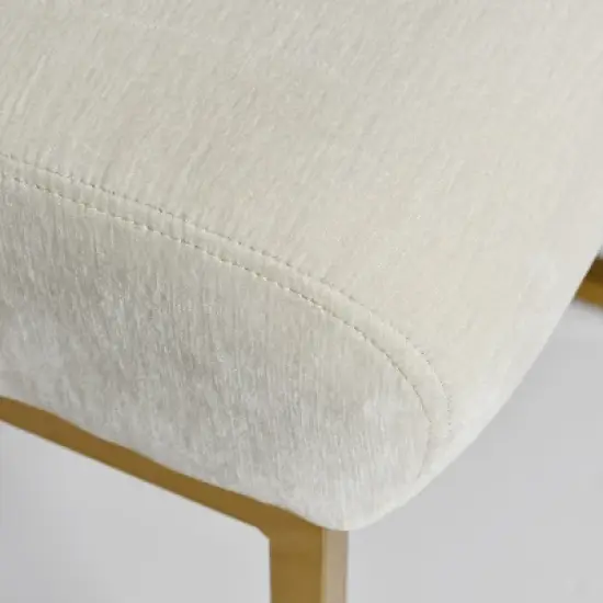 Set of 2 Mason 25" Contemporary Armless Upholstered Fabric With Gold Metal Sled Legs Counter Height Barstools-The Pop Maison image {5}