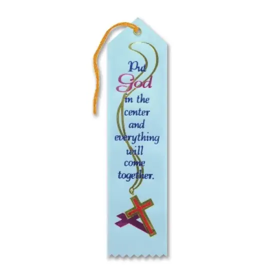 Beistle Put God In The Center Ribbon, 2" x 8", (6/Pkg) Multicolored image {1}