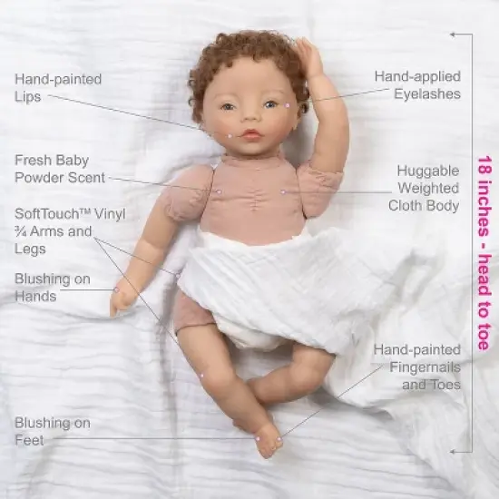 Paradise Galleries Realistic Newborn Doll - Forever Yours Miracle, 7-Piece Reborn Doll Gift Set with Magnetic Pacifier image {6}