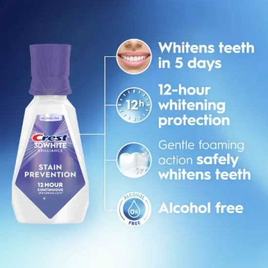 Crest 3D White Deep Stain Prevention Whitening Mouthwash - 473ml image {3}