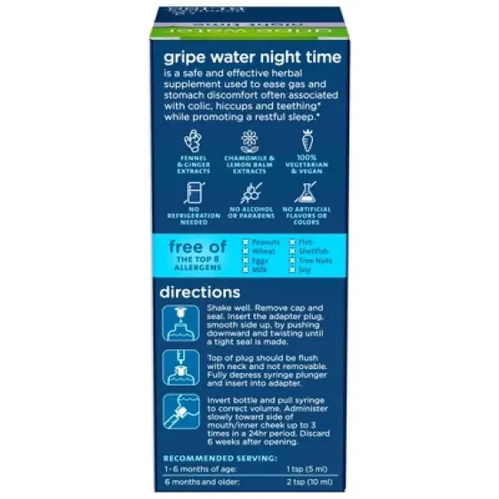 Mommy's Bliss Gripe Water Night Time for Colic, Gas or Stomach Discomfort - 4 fl oz image {5}