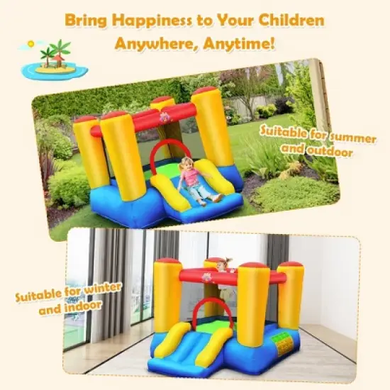 Costway Inflatable Bouncer Kids Slide Bounce House for Indoor Outdoor with 350W Blower image {4}