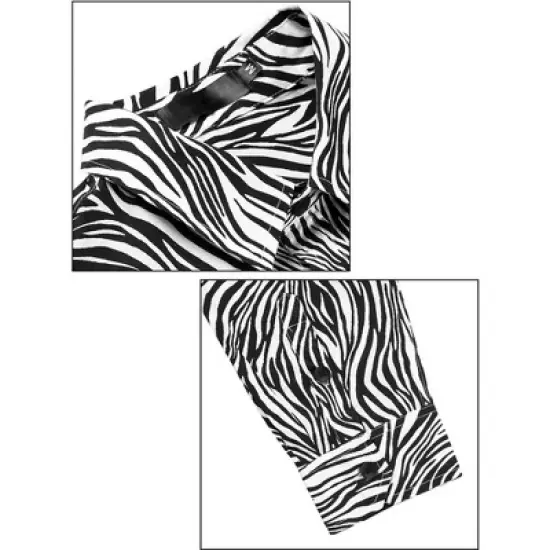 Lars Amadeus Men's Vintage Leopard Printed Button Down Long Sleeve Cotton Shirt image {5}