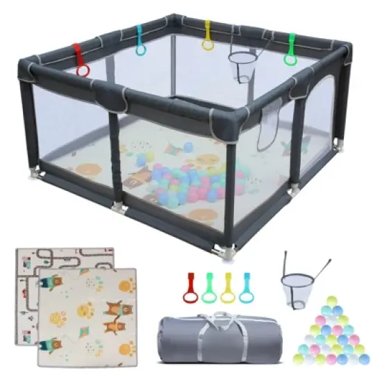 Dexmalle Baby Playard Cloth Playpen Removable Enclosures image {7}