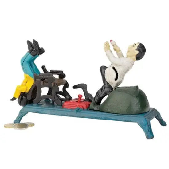 Design Toscano The Dentist Chair: Pulling Teeth Collectors' Die-Cast Iron Mechanical Coin Bank image {1}