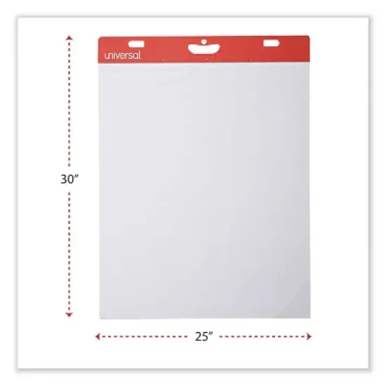 Universal Self-Stick Easel Pad, Unruled, 25 x 30, White, 30 Sheets, 2/Carton image {1}