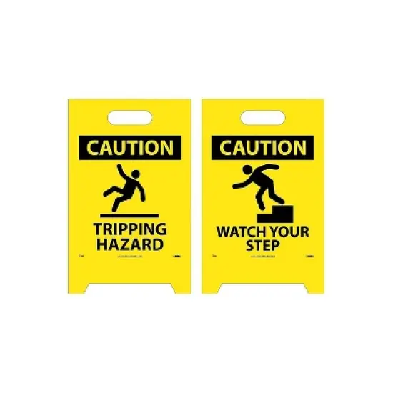 National Marker Floor Sign Dbl Side Caution Tripping Hazard Caution Watch Your Step 20X12 FS36 image {1}