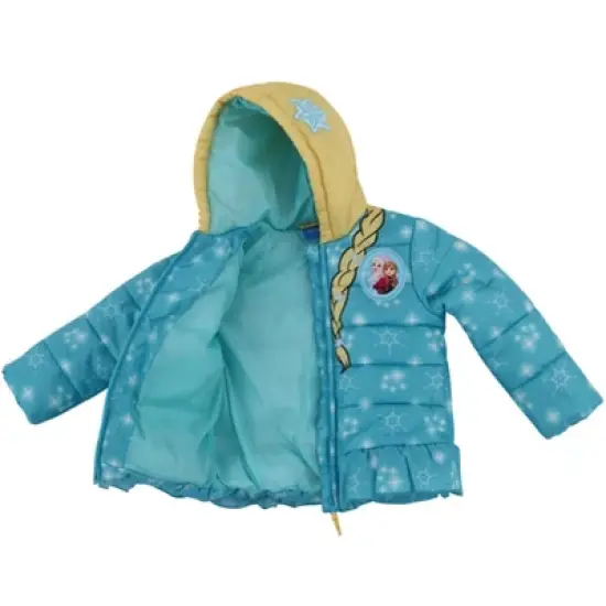 Disney Frozen Elsa Princess Anna Girls Winter Coat Puffer Jacket Little Kid image {2}