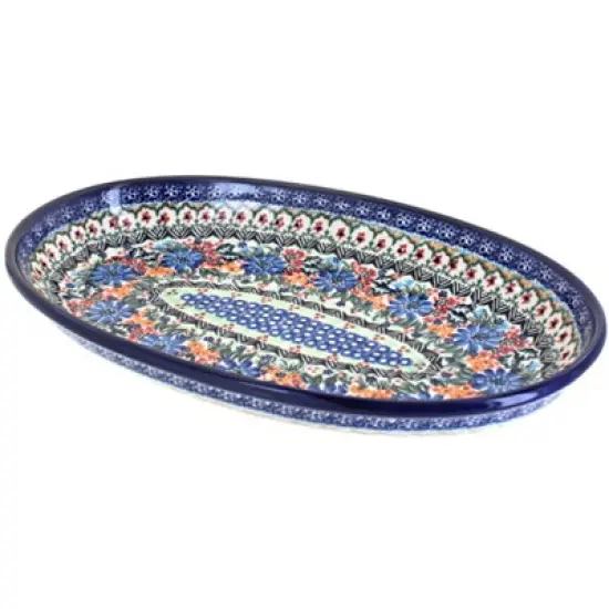 Blue Rose Polish Pottery 104 Vena Oval Platter image {3}
