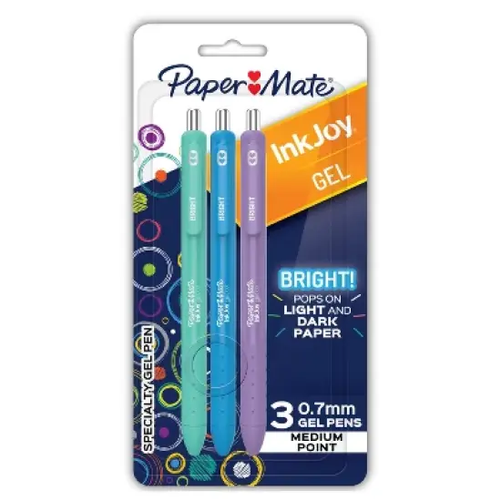 Paper Mate 3ct InkJoy 0.7mm Gel Pens ASST Bright image {6}