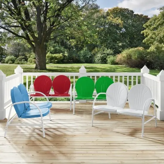 Griffith Outdoor Loveseat - Sky Blue - Crosley image {9}