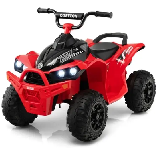 Costway 12V Battery Powered Kids Ride On ATV Electric 4-Wheeler Quad Car with  MP3 & Light image {10}