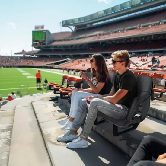 DoCred Heated Massage Stadium Seats, 6 Reclining Position Bleacher Seat with Back & Arm Support, 3 Levels of Heat&Massage image {7}