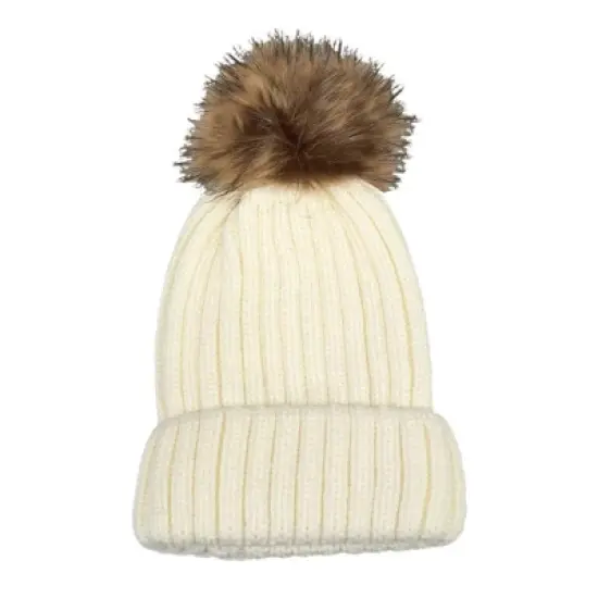 Willow & Ruby Women's Knitted Pom Beanie - Ladies Winter Hat image {4}