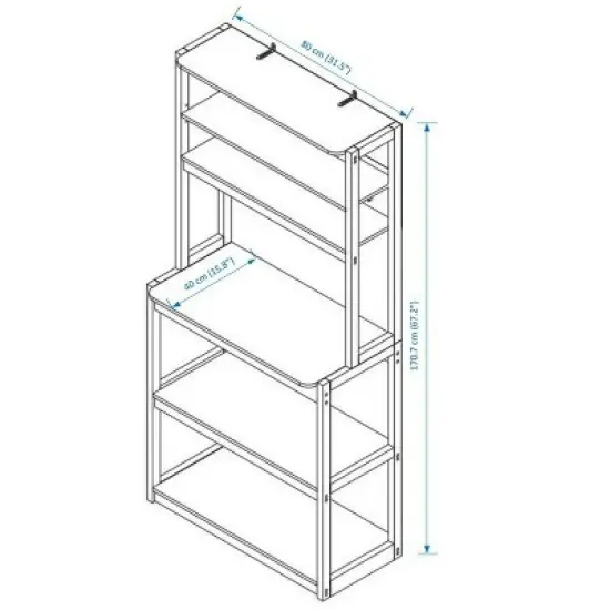 INFURNIC Kitchen Racks Modern Bakers Rack with Adjustable Shelves and Storage for Stylish Kitchen Use, Brown White, 31.5"*15.75"*66.93" image {3}