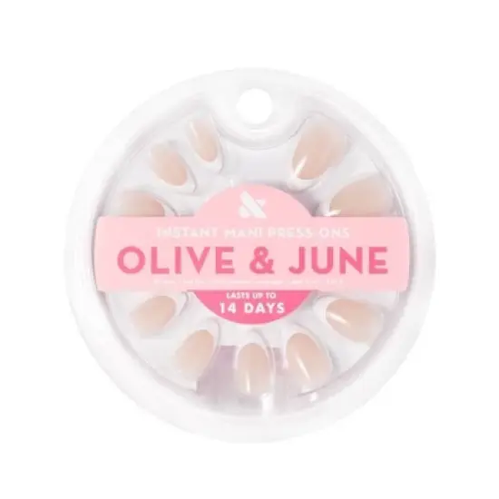 Olive & June Press-On Fake Nails - M Almond - French - 42ct image {6}
