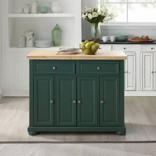 Madison Kitchen Island/Cart Emerald Green - Crosley image {1}
