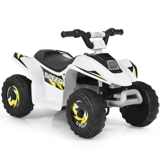 Costway 6V Kids Electric Quad ATV 4 Wheels Ride On Toy Toddlers Forward&Reverse White\Black\Blue\Red image {13}