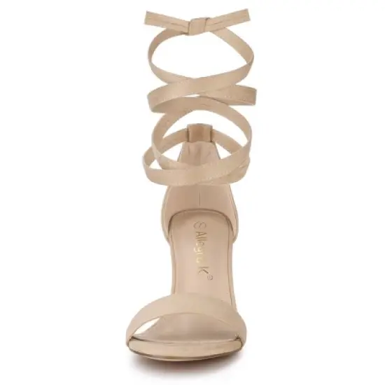 Allegra K Women's Lace Up and Ankle Strap Chunky Heel Sandals image {2}