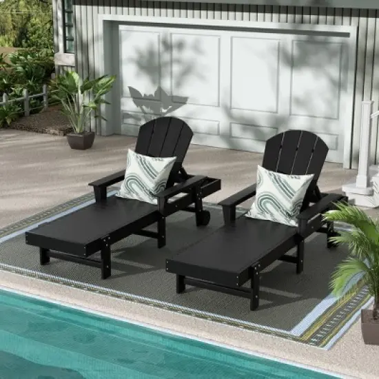 WestinTrends Malibu 2 Piece Reclining Chaise Lounge With Arms & Wheels image {4}