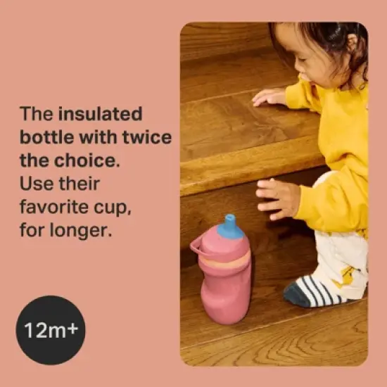 Tommee Tippee 9oz Insulated Sporty Spout and Straw Multilid Cup - Pink image {4}