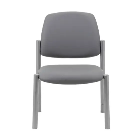 Armless Guest Chair Gray - Boss Office Products image {2}