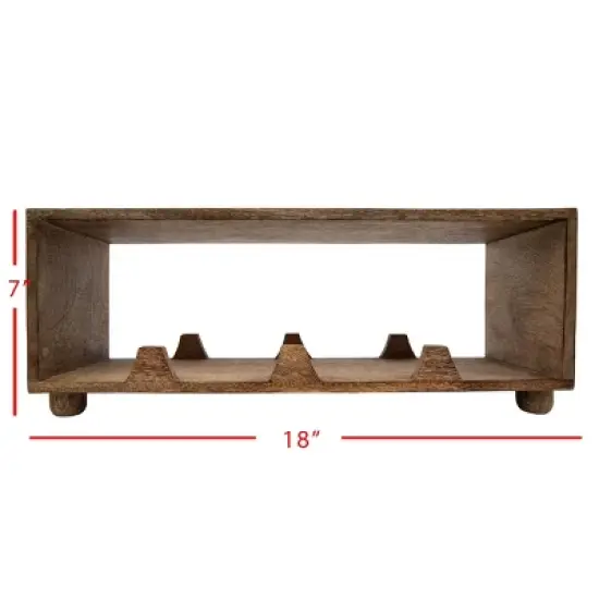 Natural Wood Wine Bottle Holder - Foreside Home & Garden image {4}