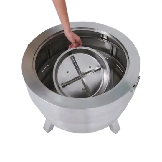 Teamson Home Felix Stainless Steel Collapsible Wood-Burning Fire Pit image {6}