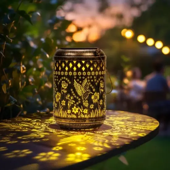 Gigalumi Solar Lanterns Outdoor Hanging Waterproof, Solar Lights Metal Decoration Outside for Yard, Patio,Garden,Backyard,Porch image {5}