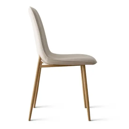 Oslo Modern Design Dining Chair Set Of 4 and 8, Linen Dining Chair with Oak Metal Legs, Indoor Furniture - Maison Boucle image {2}