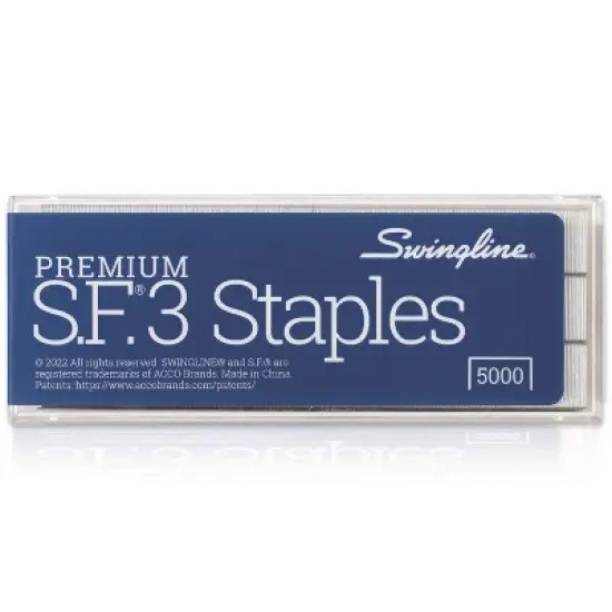 S.F. 3 Premium Staples, 0.25" Leg, 0.5" Crown, Steel, 5,000/Box image {6}