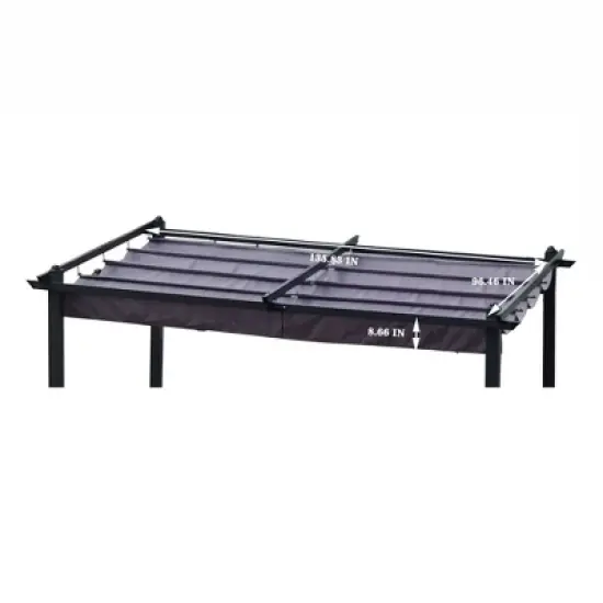Replacement Canopy Top Fabric for 10x10 Ft Outdoor Patio Retractable Pergola Sunshelter Pergola Canopy image {2}