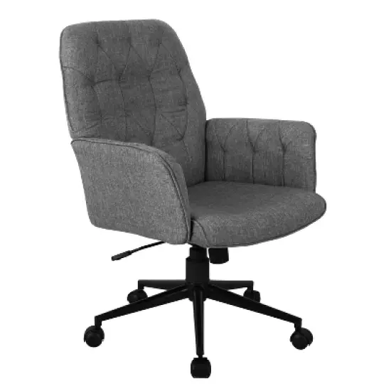 Modern Upholstered Tufted Office Chair with Arms Gray - Techni Mobili image {1}