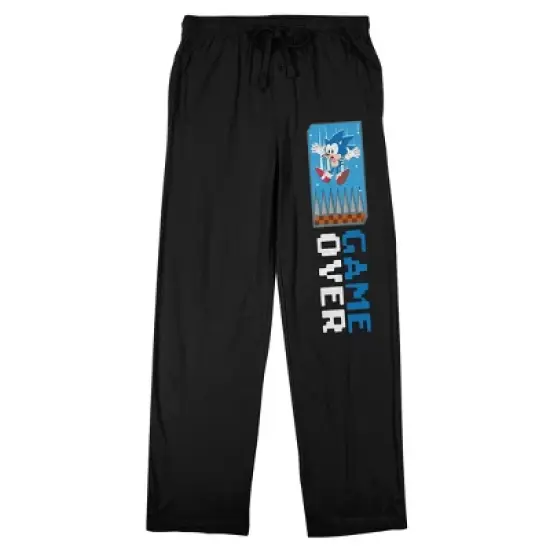 Sonic The Hedgehog Classic Game Over Men's Black Sleep Pajama Pants image {3}