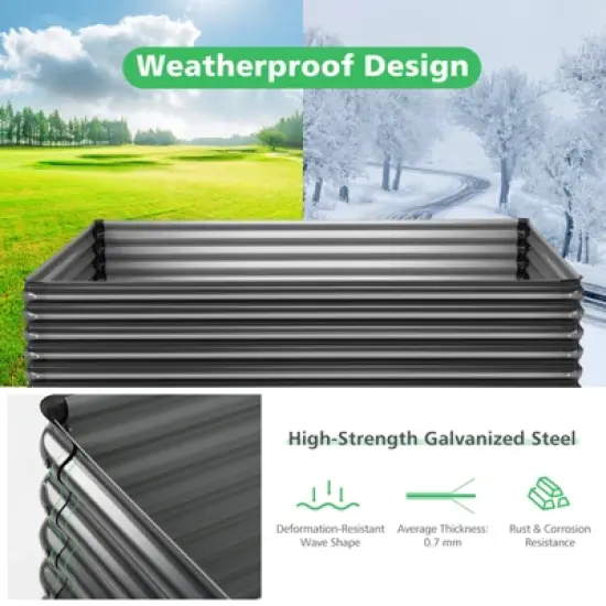 Tangkula Galvanized Metal Raised Garden Bed 71"&nbsp;x&nbsp;20.5"&nbsp;x&nbsp;43.5" Large Outdoor Raised Planter Box for Vegetable Flower Fruit Herb Garden image {5}