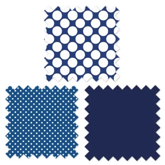 Bacati - MixNMatch Blue Dots 3 layer Crib/Toddler ruffles/skirt image {5}
