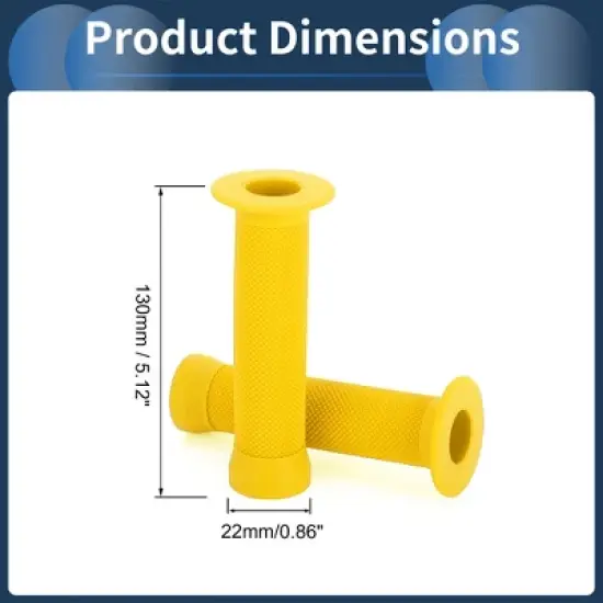 Unique Bargains Bike Handlebar Grips Covers 5.12" Long Yellow 1 Pair image {2}