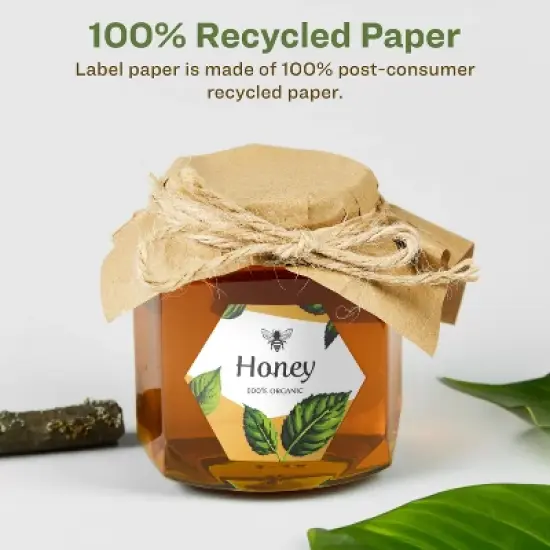 Avery Recycled Matte White Labels,  2-1/2" x 2-57/64" Hexagon image {1}