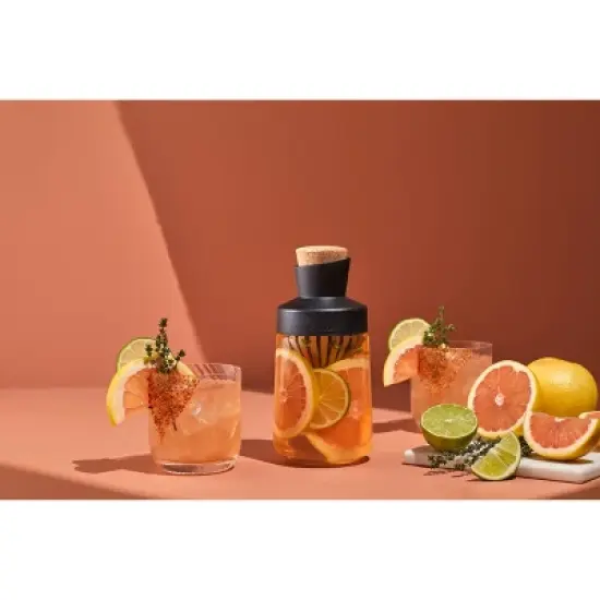 Rabbit 20 fl oz Liquor Infusing Decanter: Stainless Steel & Glass Carafe for Cold Beverages, Hand Wash, Clear image {11}