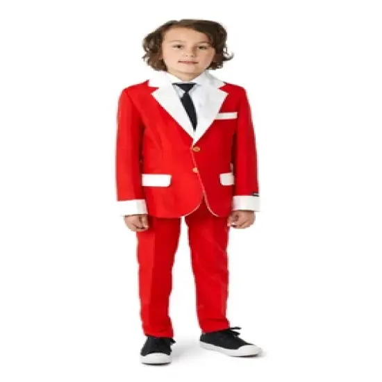 Suitmeister Boys Christmas Suit - Santa Faux Fur - Red image {3}