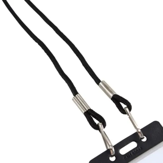 SICURIX Lanyard, Rope Style, 2 J Hooks, Black, Pack of 24 image {2}