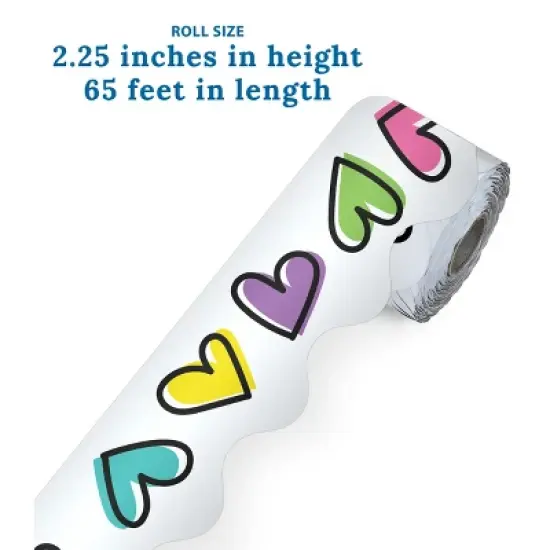 Carson Dellosa Education 65' Doodle Hearts Rolled Scalloped Bulletin Board Borders (1 roll) image {2}