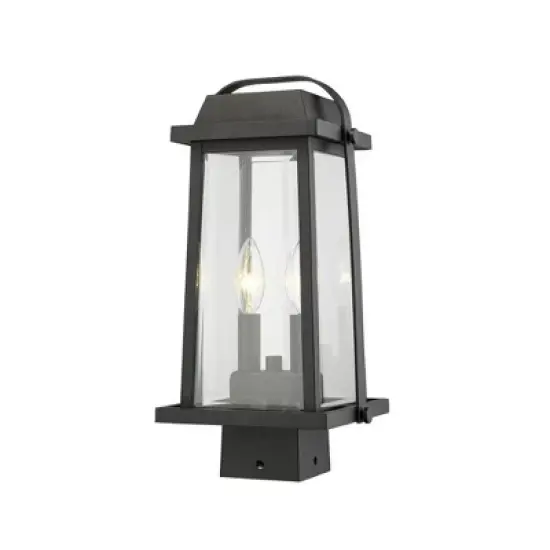 Millworks Outdoor Post Light - 2 Bulb, Dimmable, Wet Rated, Glass Lantern Design image {1}