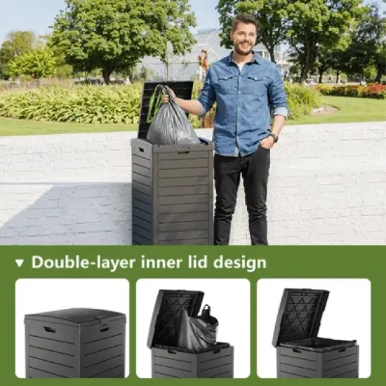 MAYEERTY 31 Gallon Large Capacity Outdoor Deck Box for Patio Furniture Cushions, Pillow with Wheels image {5}